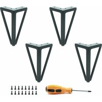 4er-Set schwarze Tischbeine aus Metall – austauschbare Möbelbeine – für Couchtisch/TV/Sofa/Bett und andere Möbelbeine – mit Schrauben. (15 cm) von GTA