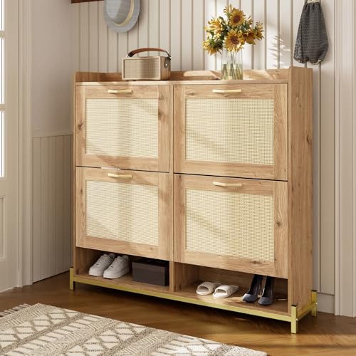 4-türiger Schuhschrank,Modernes Schuhregal Aus Holz,Platzsparender Schuhschrank,Robust Und Stilvoll,Für Eingangsbereiche, Flure Oder Korridore,B 4-türiger Schuhschrank,Modernes Schuhregal Aus Holz,Platzsparender Schuhschrank,Robust Und Stilvoll,Für Eingangsbereiche, Flure Oder Korridore,B von GTANND