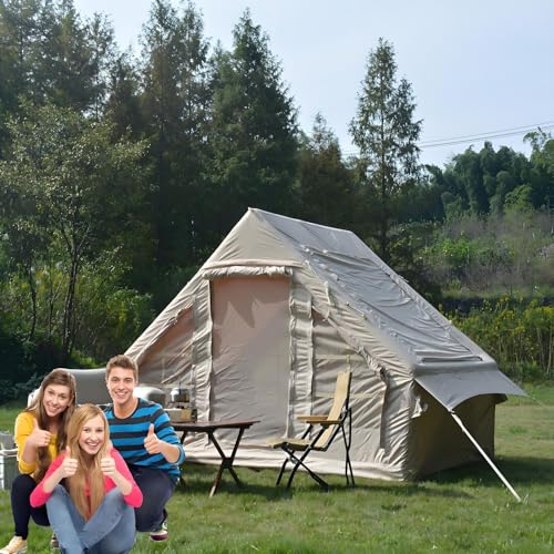 Aufblasbare Zelte für den Außenbereich, Glamping-Zelte, Aufblasbares Zelthaus, 4–6 Personen, Familien-4-Jahreszeiten-Luftzelt für Camping, wasserdicht und winddicht, mit Fenstern, schnell aufzubauen von GTANND