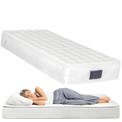 Hybridmatratze mit Federkern, Federkernmatratze in einer Box, mit einzelnen Taschenfedern + Wellenschaum, zur Bewegungsisolierung und Druckentlastung, 100% Polyester (200 g/m²),35.43 * 78.74in von GTANND