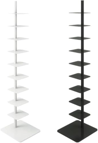 GTATBTG Bücherregal mit 9 Etagen, Metallrücken, Turm für kleine Räume, Mehrzweck-Eckleiter, Bücherregal für Zuhause, Büro GTATBTG Bücherregal mit 9 Etagen, Metallrücken, Turm für kleine Räume, Mehrzweck-Eckleiter, Bücherregal für Zuhause, Büro von GTATBTG