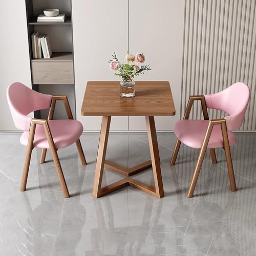 Quadratisches Esstisch-Set, 61 cm, 1 kleiner Couchtisch, 2 Stühle aus Kunstleder/Stoff, Empfangstisch, gepolsterte Stühle, Sessel, für Küche, Empfangsraum, Büro, mehrere Farben (Militär) von GTATBTG