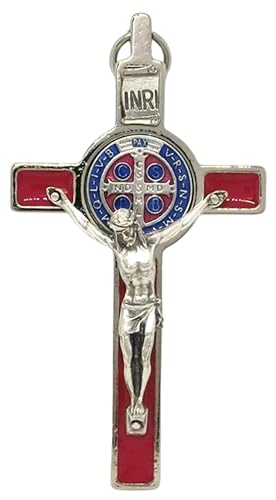 GTBITALY Deluxe Wandbild Kreuz 8L x 4B cm, Emaille, Rot, Modern Traditional, Unisex, Wohnzimmer, Büro oder Arbeitsplatz, Ungerahmt, Wandmontage von GTBITALY
