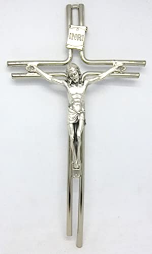 GTBITALY 10.588.10 Kreuz Kruzifix mit Christus und Inri Wandschild Silber Größe 20 cm von GTBITALY