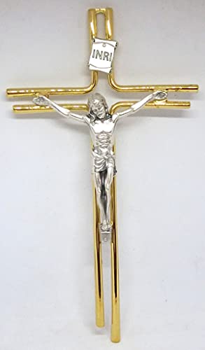 GTBITALY Italienisches Wandkreuz mit Silber und Gold, 20 cm von GTBITALY
