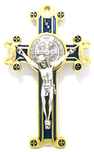 GTBITALY 10.601.21 Kreuz San Benedetto Fantasiemuster handgemalt Gold Größe 8 cm von GTBITALY