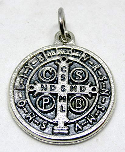 GTBITALY 60.048.30 Medaille des Heiligen Benedikt Silber 2 cm mit Ring Exorzismus von GTBITALY