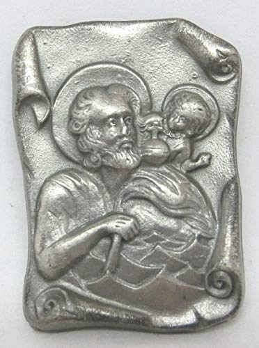 GTBITALY 90.230.30 Spa Magnet mit Heiligem Kristallophorus auf Pergament Schutz für Reisende Silber gebürstet von GTBITALY