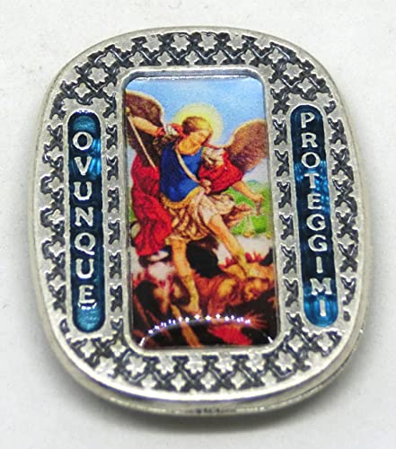 GTBITALY 90.254.36 007 Magnet Erzengel San Michele Michael Michael Michael Überall geschützt Silber von Hand emailliert 3,5 cm von GTBITALY