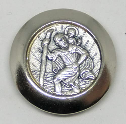 GTBITALY 90.272.10 177 Magnet Rund San Christophorus Protektor Reisende Silber verzinkt Versilbert Durchmesser 3 cm von GTBITALY