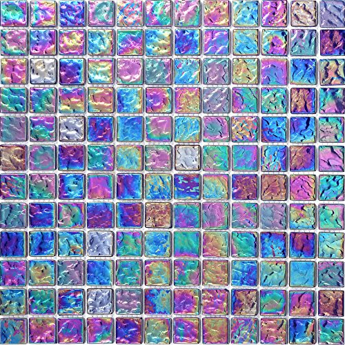 1qm Glas Mosaik Fliesen Matte Violett mit mehrfarbigem Schimmer Lustrous irisierend (MT0042 m2) von Complement