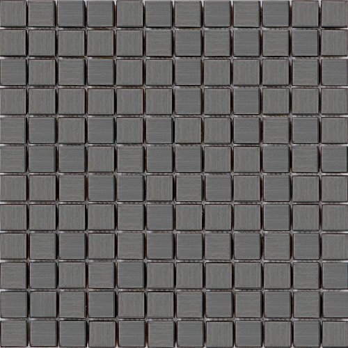 Edelstahl Mosaik Fliesen Matte in gebürstetem Schwarz MT0038 von GTDE