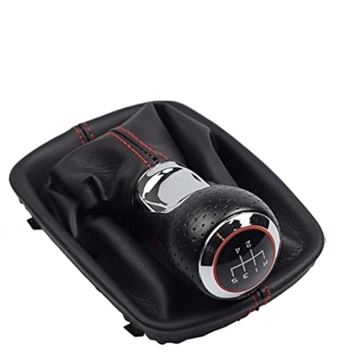 GTDTKGANAK Für A4 B6 8E 2000 2001 2002 2003 2004 Für A6 Für C5 4B Kopf Leder Shifter 5 Geschwindigkeit 6 griff Innen Schaltknauf Schaltknöpfe Kopf(‎R-5 Speed) von GTDTKGANAK