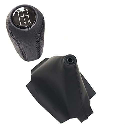 GTDTKGANAK Für Mazda 3 für BK für BL 2006 2007 2008 2009 2010 2011 2012 Pu Leder Auto Shift Schaltknauf hebel Gaitor Boot Abdeckung Schaltknöpfe Kopf(‎5 Speed Set Black) von GTDTKGANAK