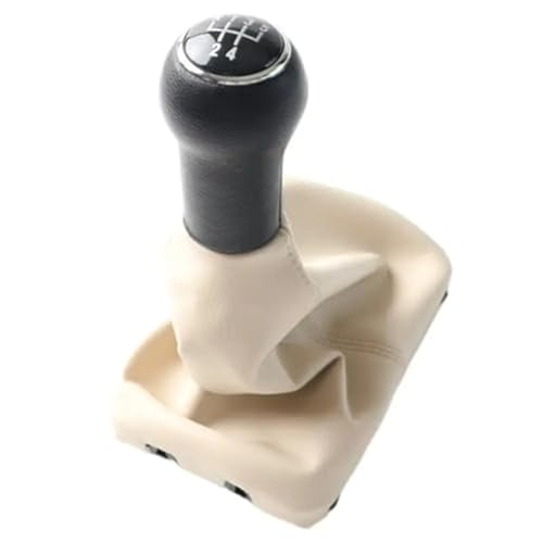 GTDTKGANAK Für VW Für Käfer 1998 1999 2000 2001 2002 2003 2004 2005 2006 2007-2010 5 Geschwindigkeit Auto schaltknauf Kragen Gamasche Boot Abdeckung Fall Schaltknöpfe Kopf(‎Beige) von GTDTKGANAK