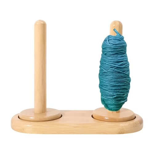 GTFYUDGH Garnhalter,Strickgarn Spender Mit Doppellager - Holz Garnhalter Ständer Aufbewahrung Bastelwerkzeug Für Anfänger Haushalt Nähen Häkeln Liebhaber Stickorganisation von GTFYUDGH