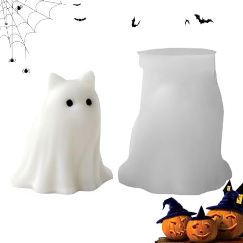 GTFYUDGH Halloween Kerzenformen,Silicone Form Für Fondant Figuren - Niedlicher Grusel Bastelbedarf Für Geisterhaus Deko Duftkerzen Kuchen-Deko von GTFYUDGH