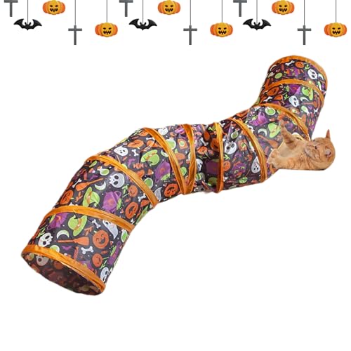 GTFYUDGH Katzen Spieltunnel - Halloween Spielzeug Tunnel Versteck Für Katzen,Klappbare Kleintierhöhle Spielversteck für Frettchen Hamster Kaninchen - Für Kaninchen Welpen Hamster Hunde von GTFYUDGH
