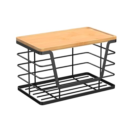 GTFYUDGH Müllsackhalter, Unter der Spüle mit Holzplatte, Wandmontierbarer Stapelbarer Organizer Für Küche Bad Wohnzimmer Waschraum Balkon Pantry Camping GTFYUDGH Müllsackhalter, Unter der Spüle mit Holzplatte, Wandmontierbarer Stapelbarer Organizer Für Küche Bad Wohnzimmer Waschraum Balkon Pantry Camping von GTFYUDGH