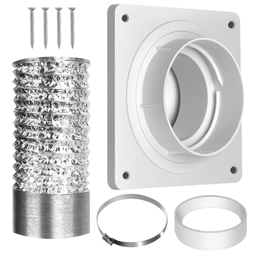 GTFYUDGH Trockner Abgas Set - Tragbarer Klimaanlagenentlüftung Wandmontage Anschluss mit Schlauch,Wandmontage Abluft Ersatzplatte für Lüfter Ventilation Decke Küche Waschmaschine Badezimmer GTFYUDGH Trockner Abgas Set - Tragbarer Klimaanlagenentlüftung Wandmontage Anschluss mit Schlauch,Wandmontage Abluft Ersatzplatte für Lüfter Ventilation Decke Küche Waschmaschine Badezimmer von GTFYUDGH