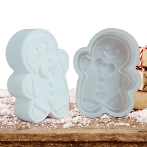 GTFYUDGH Weihnachtliche Silikon Förmchen - Silicone Formen Lebkuchenmann - Bastelbedarf für Erene Kinder Anfänger Gips Seife Ton Heimdekor Kunsthandwerk von GTFYUDGH