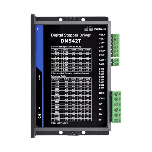 GTGFCSP Schrittmotortreiber DM542T Schrittmotortreiber 1,0-4,2 A 20-50 VDC 2-phasiger digitaler Open Loop-Schrittmotor-Controller for Nema 17/23 Stepper GTGFCSP Schrittmotortreiber DM542T Schrittmotortreiber 1,0-4,2 A 20-50 VDC 2-phasiger digitaler Open Loop-Schrittmotor-Controller for Nema 17/23 Stepper von GTGFCSP