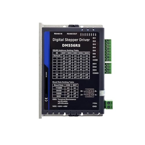 GTGFCSP Schrittmotortreiber Modbus RS485 Schritttreiber DM556RS 0,1–5,6 A 24–48 VDC for Nema 17 Nema 23 Nema 34 Schrittmotor von GTGFCSP