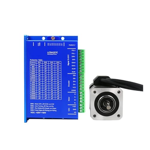 GTGFCSP Schrittmotortreiber Nema17 Closed Loop Schrittmotor mit Treiber LCDA257C 6A Leistung DC24V 36V 48V Encoder 1000ppr(Nema17 0.72Nm kit) von GTGFCSP
