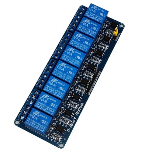 GTIWUNG 8 Kanal 24V Relaismodul Mit Optokoppler für Raspberry Pi Arduino, Blau von GTIWUNG