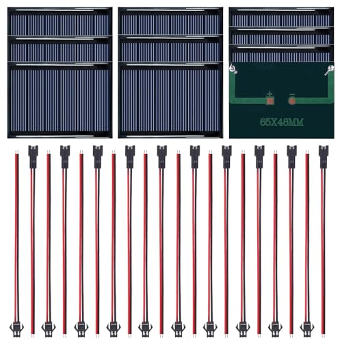 GTIWUNG 10 Stück 3V 65X48mm Mini Monokristalline Solarzellen Solarsystem Kit,Solarmodule,Micro Solar Panels Mini Tragbare Solarzellen für Sonnenenergie, Heimwerken, DIY,Wissenschaft Projekte von GTIWUNG