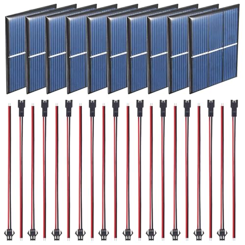 GTIWUNG 10 Stück 60X80mm Mini Monokristalline Solarzellen Solarsystem Kit,Solarmodule,Micro Solar Panels Mini Tragbare Solarzellen+10 Paar JST SM2.0 Steckverbinder mit Kabeldraht GTIWUNG 10 Stück 60X80mm Mini Monokristalline Solarzellen Solarsystem Kit,Solarmodule,Micro Solar Panels Mini Tragbare Solarzellen+10 Paar JST SM2.0 Steckverbinder mit Kabeldraht von GTIWUNG