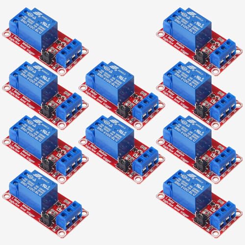 GTIWUNG 10 Stück Ein Kanal Relais Modul 5V, 1 Kanal Relaisplatine mit Optokoppler-Isolation, High Level Trigger Relaismodul, Low Level Trigger Erweiterungsplatine, Relaisschalt Modul für Arduino GTIWUNG 10 Stück Ein Kanal Relais Modul 5V, 1 Kanal Relaisplatine mit Optokoppler-Isolation, High Level Trigger Relaismodul, Low Level Trigger Erweiterungsplatine, Relaisschalt Modul für Arduino von GTIWUNG