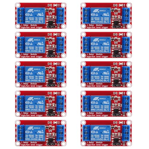 GTIWUNG 10 Stück 1 Kanal 24V Relaismodul, One Channel Relais Modul Mit Optokoppler High Oder Low Level Trigger Erweiterungsplatine Für Raspberry Pi Arduino GTIWUNG 10 Stück 1 Kanal 24V Relaismodul, One Channel Relais Modul Mit Optokoppler High Oder Low Level Trigger Erweiterungsplatine Für Raspberry Pi Arduino von GTIWUNG