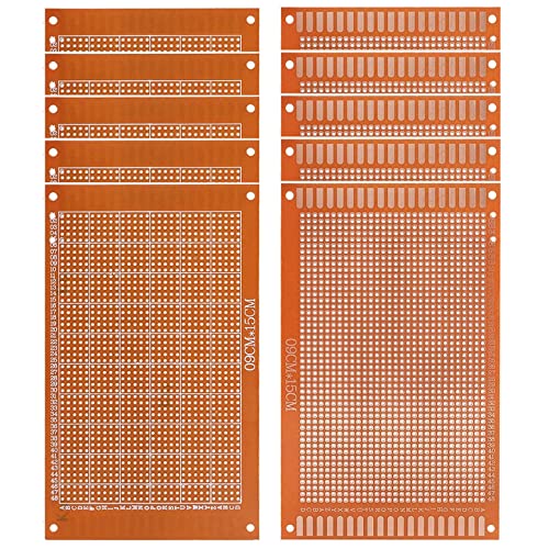 GTIWUNG 10 Stück PCB Board Prototype Lochrasterplatte Kit, Universal-Leiterplatten Lochrasterplatine 90x150mm Platine Streifenraster 9x15cm für Prototyping und elektronische Erstellung von Projekten von GTIWUNG