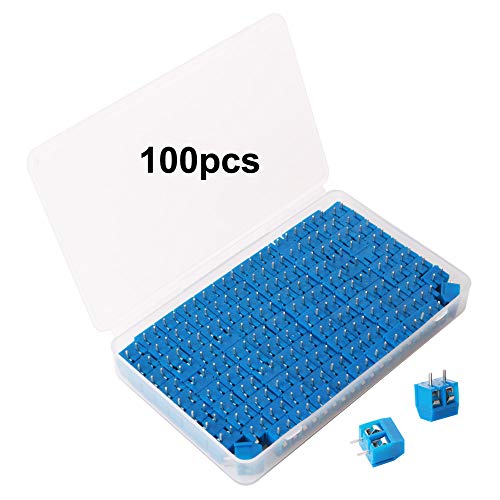 GTIWUNG 100 Stück 5mm 2 Pin PCB Mount Screw Terminal Block, Leiterplatten-Schraubklemmen Steckverbinder Blau, 300V 10A GTIWUNG 100 Stück 5mm 2 Pin PCB Mount Screw Terminal Block, Leiterplatten-Schraubklemmen Steckverbinder Blau, 300V 10A von GTIWUNG