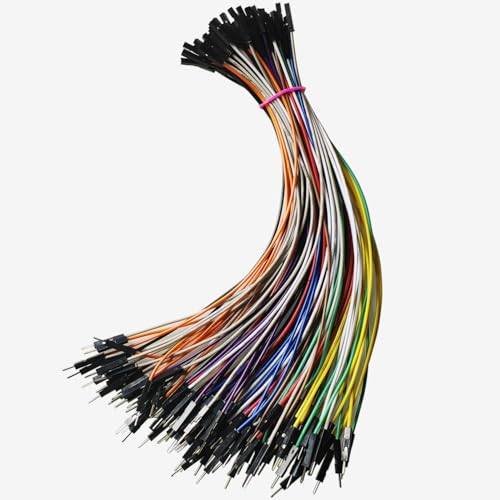 GTIWUNG 100 Stück Jumper Wire Kabel Steckbrücken, Steckbrett, 20cm Male-Female Cabel Steckbrücken 24AWG Drahtbrücken für Arduino und Raspberry Pi Breadboard, Zehn Farben, je 10 Stück von GTIWUNG