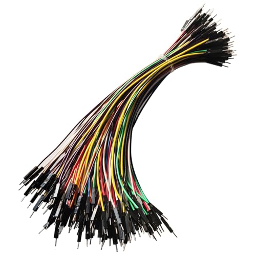 GTIWUNG 100 Stück Breadboard Kabel Wire Steckbrücken, 20cm Male-Male Cabel Jumper Draht Linie Stecker auf Stecker 24AWG Drahtbrücken für Arduino und Steckbrett, Zehn Farben, je 10 Stück von GTIWUNG