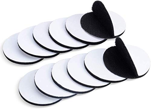 GTIWUNG 12 Stück Klettband Selbstklebend, Industrielle Klettband Klebepad, 5 cm x 5 cm Hochwertiges Klettverschluss Teppich Pad, Starke Klettband Klebepad, Runde, Schwarz von GTIWUNG
