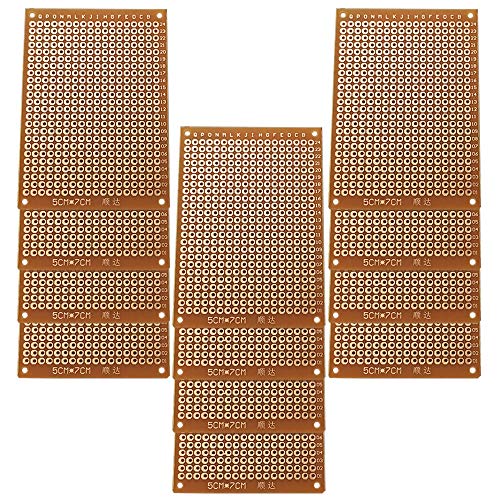 GTIWUNG 12 Stück PCB Board Prototype Lochrasterplatte Kit, Universal-Leiterplatten,5x7cm Leiterplatte Universal PCB Prototyp Board für Prototyping und elektronische Erstellung von Projekten GTIWUNG 12 Stück PCB Board Prototype Lochrasterplatte Kit, Universal-Leiterplatten,5x7cm Leiterplatte Universal PCB Prototyp Board für Prototyping und elektronische Erstellung von Projekten von GTIWUNG