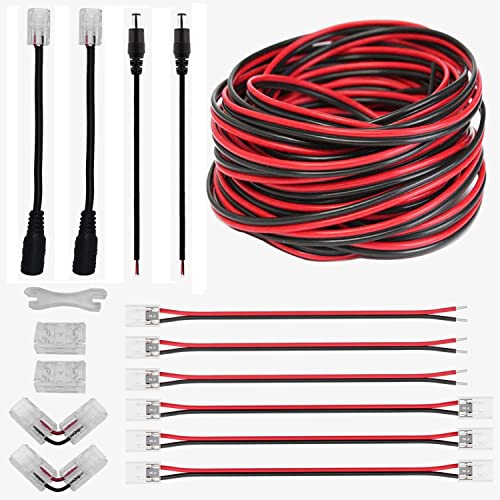 GTIWUNG 16Pcs 2 polig LED Strip Connector 3528 2835 8mm LED Stripe Verbinder, DC Anschluss Anschlusskabel von GTIWUNG