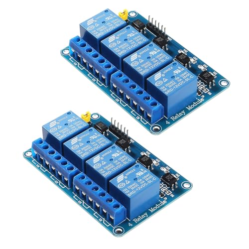 GTIWUNG 2 Stück 4 Kanal 12V Relaismodul, Relay Module 12V, 4 Channel 12V Relais Modul mit Optokoppler für Raspberry Pi Arduino Relais Modul 12V, 12V 4-Kanal-Relais-Interface-Platine, Blau GTIWUNG 2 Stück 4 Kanal 12V Relaismodul, Relay Module 12V, 4 Channel 12V Relais Modul mit Optokoppler für Raspberry Pi Arduino Relais Modul 12V, 12V 4-Kanal-Relais-Interface-Platine, Blau von GTIWUNG