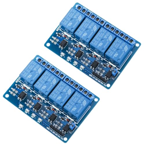 GTIWUNG 2 Stück 4 Kanal 5V Relaismodul Mit Optokoppler für Raspberry Pi Arduino, Blau GTIWUNG 2 Stück 4 Kanal 5V Relaismodul Mit Optokoppler für Raspberry Pi Arduino, Blau von GTIWUNG