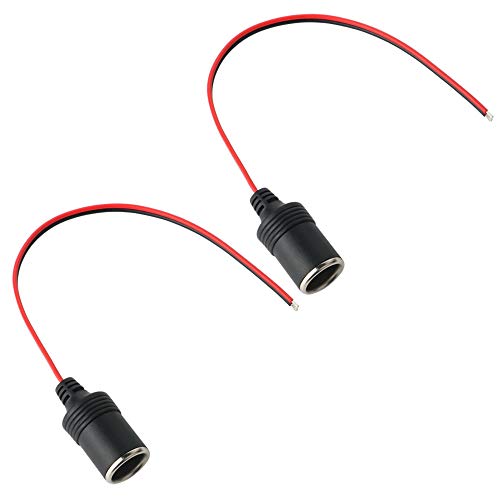 GTIWUNG 2 Stück KFZ-Ladegerät Power Zigarettenanzünder Buchse Kabel Stecker Adapter, Weibliche Zigarettenanzünder Anzünderbuchse 12V Buchse Netzstecker von GTIWUNG