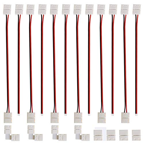 GTIWUNG 20 Stück 2 polig LED Strip Connector, 8mm LED Stripe Verbinder Adapter, 2Pin Verbindungskabel Verbinder, für 8mm Breit SMD 3528 2835 Einfarbige LED Streifen Stripes, ohne Löten GTIWUNG 20 Stück 2 polig LED Strip Connector, 8mm LED Stripe Verbinder Adapter, 2Pin Verbindungskabel Verbinder, für 8mm Breit SMD 3528 2835 Einfarbige LED Streifen Stripes, ohne Löten von GTIWUNG