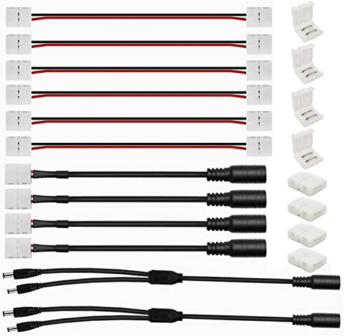 GTIWUNG 20Pcs 2 polig LED Strip Connector 3528 2835 8mm LED Stripe Verbinder, DC Anschluss Anschlusskabel, 2Pin Verbindungskabel Verbinder für 8mm Breit SMD 3528 2835 Einfarbige LED Streifen Stripes GTIWUNG 20Pcs 2 polig LED Strip Connector 3528 2835 8mm LED Stripe Verbinder, DC Anschluss Anschlusskabel, 2Pin Verbindungskabel Verbinder für 8mm Breit SMD 3528 2835 Einfarbige LED Streifen Stripes von GTIWUNG