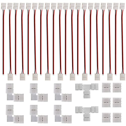 GTIWUNG 34 Stück 2 Polig LED Strip Connector Kit, 8mm LED Stripe Verbinder, 2Pin Verbindungskabel Verbinder, Lückenloser Anschluss, für 8mm Breit SMD 3528 2835 Einfarbige LED Streifen Stripes GTIWUNG 34 Stück 2 Polig LED Strip Connector Kit, 8mm LED Stripe Verbinder, 2Pin Verbindungskabel Verbinder, Lückenloser Anschluss, für 8mm Breit SMD 3528 2835 Einfarbige LED Streifen Stripes von GTIWUNG