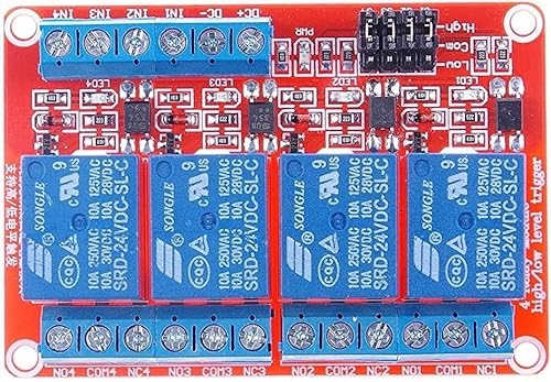 GTIWUNG 4 Kanal 24V Relaismodul Mit Optokoppler - High Oder Low Level Trigger Erweiterungsplatine für Raspberry Pi Arduino GTIWUNG 4 Kanal 24V Relaismodul Mit Optokoppler - High Oder Low Level Trigger Erweiterungsplatine für Raspberry Pi Arduino von GTIWUNG