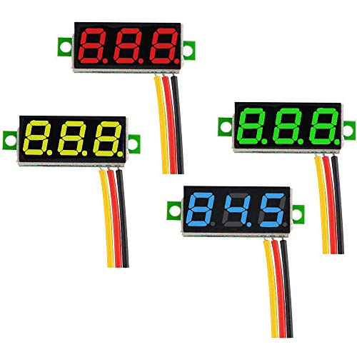 GTIWUNG 4 Stück Mini Digital Voltmeter, DC 0,28 Zoll Drei-Draht Spannungsprüfer, DC 0-100 V Mini Digital Voltmeter Messgerät Tester Led-anzeige Verpolungsschutz und Genaue Druckmessung, 4 Farben GTIWUNG 4 Stück Mini Digital Voltmeter, DC 0,28 Zoll Drei-Draht Spannungsprüfer, DC 0-100 V Mini Digital Voltmeter Messgerät Tester Led-anzeige Verpolungsschutz und Genaue Druckmessung, 4 Farben von GTIWUNG
