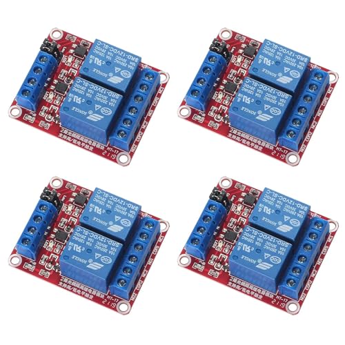 GTIWUNG 4 Stück 2 Kanal 12V Relaismodul, Relay Module 12V, 2 Channel 12V Relais Modul mit Optokoppler High oder Low Level Trigger Erweiterungsplatine für Raspberry Pi Arduino GTIWUNG 4 Stück 2 Kanal 12V Relaismodul, Relay Module 12V, 2 Channel 12V Relais Modul mit Optokoppler High oder Low Level Trigger Erweiterungsplatine für Raspberry Pi Arduino von GTIWUNG