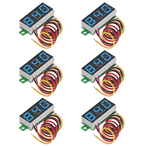 GTIWUNG 6 Stück Mini Digital Voltmeter, DC 0,28 Zoll Drei-Draht Spannungsprüfer, DC 0-100 V Mini Digital Voltmeter Messgerät Tester Led-anzeige Verpolungsschutz und Genaue Druckmessung, Blau GTIWUNG 6 Stück Mini Digital Voltmeter, DC 0,28 Zoll Drei-Draht Spannungsprüfer, DC 0-100 V Mini Digital Voltmeter Messgerät Tester Led-anzeige Verpolungsschutz und Genaue Druckmessung, Blau von GTIWUNG